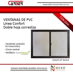 Ventana PVC 1,80 x 1,10 DVH 2 hojas corredizas color Negro Jet Black