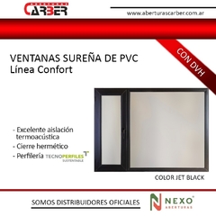 Ventana PVC 1,20 x 0,60 DVH 2 hojas corredizas color Negro Jet Black - comprar online