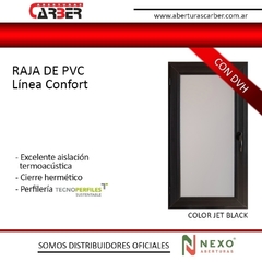 Ventana PVC 1,80 x 1,10 DVH 2 hojas corredizas color Negro Jet Black - Aberturas Carber
