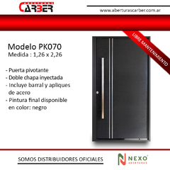 Puerta PIVOTANTE NEXO Texturada con Apliques PK070 de 1,26 x 2,26