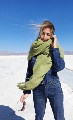 Chal Carola XXL | Verde Unisex 100% lana de oveja