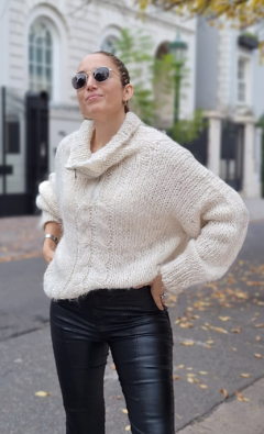 Sweater Eva con cierre | Tejido Puro lana de llama