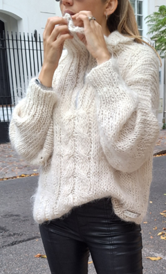 Sweater Eva con cierre | Tejido Puro lana de llama - comprar online