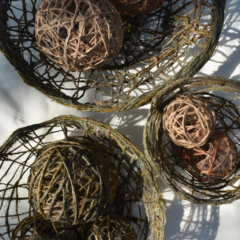 Bandejas | yute natural tonos verdes degarde - tienda online