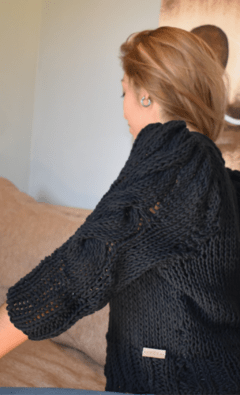Imagen de Cardigan Milan Negro | Lana de Algodon puro
