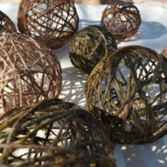 Esferas | yute natural tonos verdes degarde - comprar online