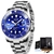 Relógio Masculino Lige 10045 Quartzo Casual Em Aço Inoxidável - comprar online