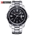 Relógio Masculino Curren 8110 Prata e Preto Casual Quartzo Aço Inoxidável - comprar online