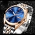 Relógio Lige 9904 Prata e Rosê Casual Quartzo Unissex de Luxo na internet