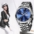 Relógio Lige 9904 Prata e Azul Casual Quartzo Unissex de Luxo