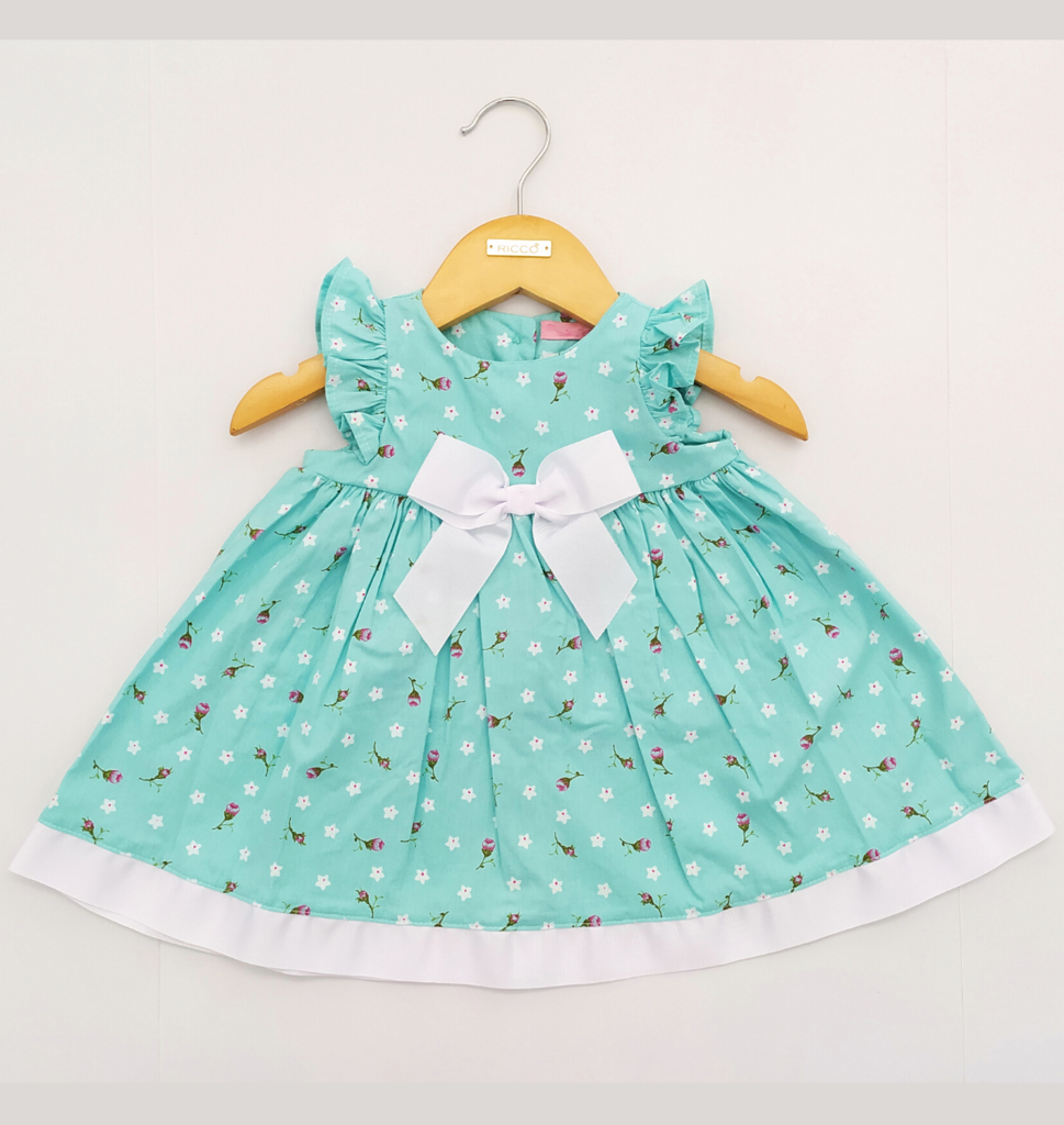 Vestido de Bebê Menina Floral Verde G