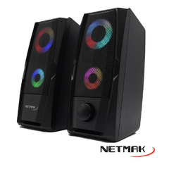 Parlante Pc Gamer Netmak Thor 2.0 3w Con Luz Led Rgb