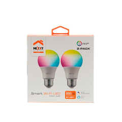 Pack x2 Focos Wifi Inteligente Nexxt Led Rgb Control Voz App Lampara Lamparita Wifi - tienda online