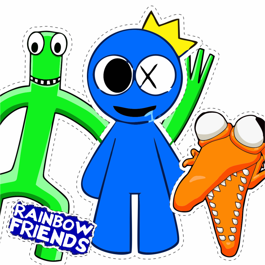 Adesivo Rainbow Friends Monstro Azul Babão Blue Roblox