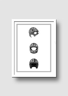 Cuadro Ilustración Cascos Motocicleta 1 - Memorabilia