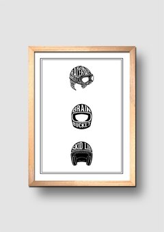 Cuadro Ilustración Cascos Motocicleta 1 - comprar online
