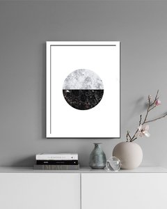 Cuadro Círculo Mármol Blanco y Negro
