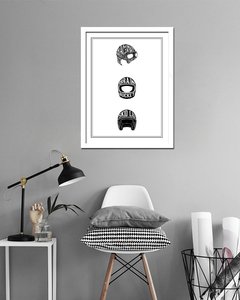 Cuadro Ilustración Cascos Motocicleta 1