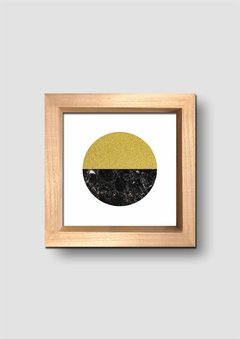 Cuadro Círculo Mármol Golden y Negro - tienda online