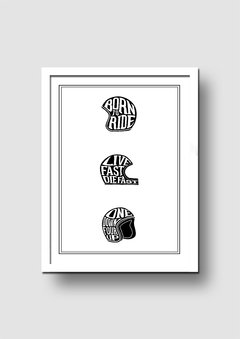 Cuadro Ilustración Cascos Motocicleta 2 - Memorabilia