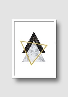Cuadro Triángulos Mármol Golden - Memorabilia