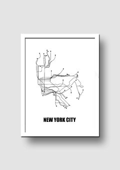 Cuadro Ilustración Subte Nueva York - Memorabilia