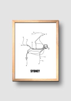 Cuadro Ilustración Subte Sydney - comprar online