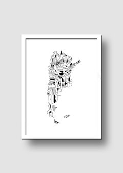 Cuadro Mapa Argentina Lettering - Memorabilia