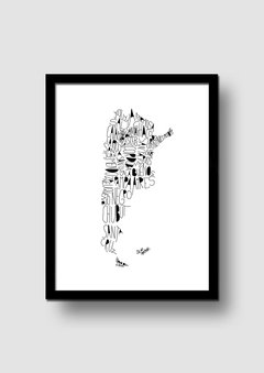 Cuadro Mapa Argentina Lettering en internet