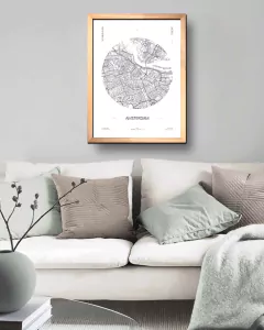 Cuadro Mapa Circular Amsterdam