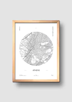 Cuadro Mapa Circular Atenas - comprar online