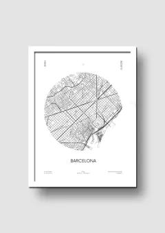 Cuadro Mapa Circular Barcelona - Memorabilia