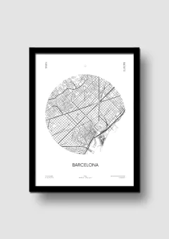 Cuadro Mapa Circular Barcelona en internet