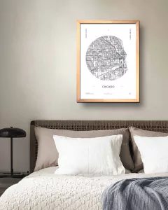 Cuadro Mapa Circular Chicago