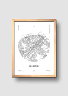 Cuadro Mapa Circular Edimburgo - comprar online