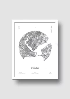 Cuadro Mapa Circular Estambul - Memorabilia