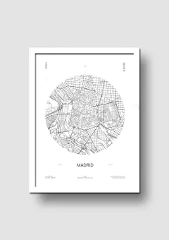 Cuadro Mapa Circular Madrid - Memorabilia