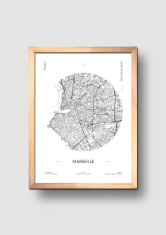 Cuadro Mapa Circular Marsella - comprar online