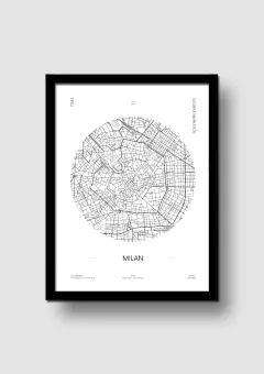 Cuadro Mapa Circular Milan en internet