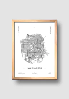 Cuadro Mapa Circular San Francisco - comprar online