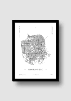 Cuadro Mapa Circular San Francisco en internet