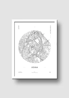 Cuadro Mapa Circular Viena - Memorabilia
