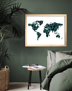 Cuadro Mapa Mundo Palms