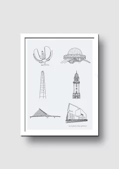 Cuadro Mi Buenos Aires Querido Iconos Ilustrados - Memorabilia