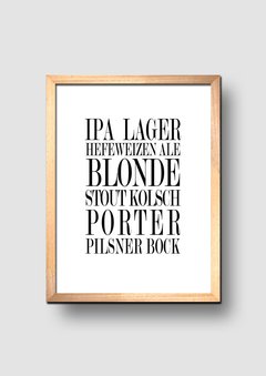 Cuadro Tipos de Cerveza - comprar online