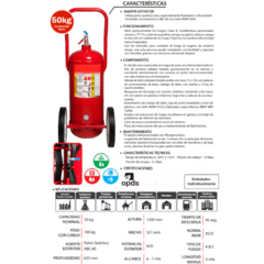 Matafuegos carro polvo ABC x 50 kg - comprar online
