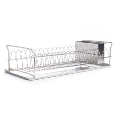 1176 - ESCURRIDOR PLATOS ACERO INOX. "LARGO" C/BANDEJA
