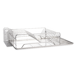 1274 - ESCURRIDOR PLATOS ACERO INOX."REJILLA"C/BANDEJA