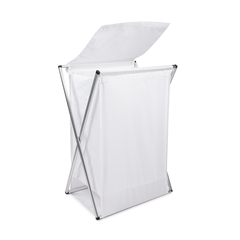 176010 - CESTO PLEGABLE PARA ROPA DE ALUMINIO BLANCO