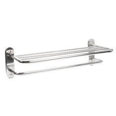 71106 - TOALLERO CON 1 ESTANTE METAL CROMADO
